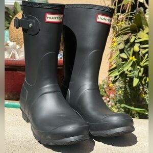 HUNTER Original Short Matte garden rain boot Bundle includes SHEARLING Insole 8